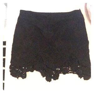 Black mini skirt with lace